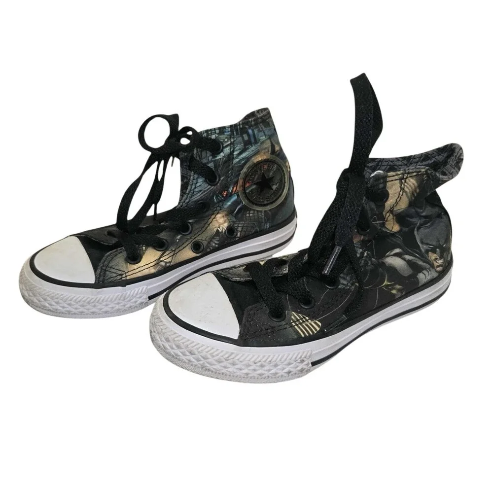 Converse Chuck Taylor Batman DC Comics High Top Sneakers Black Kids Youth 11